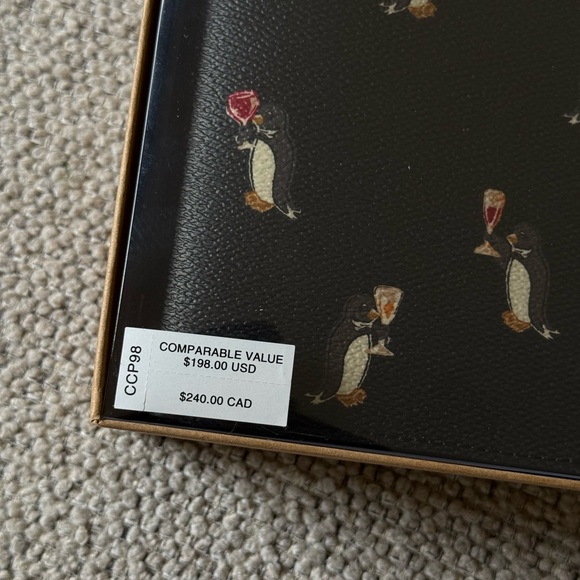 COACH Penguin Print Notebook Set | Leather Notebook Cover + Pencil Case| NIB - Picture 7 of 7
